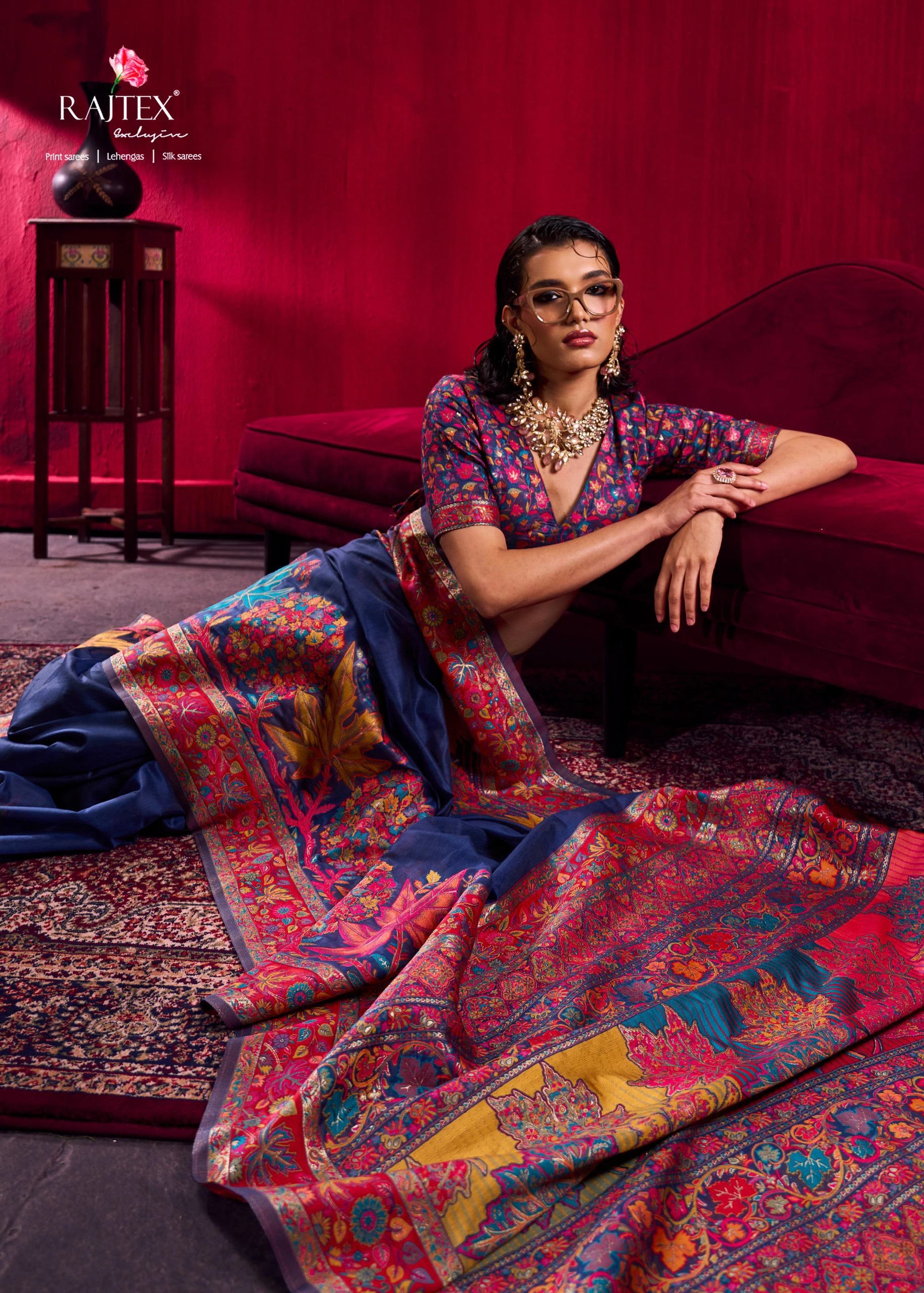 Rajtex Pure Kashmiri 003 Modal Pashmina HAndloom Weaving Saree Collection